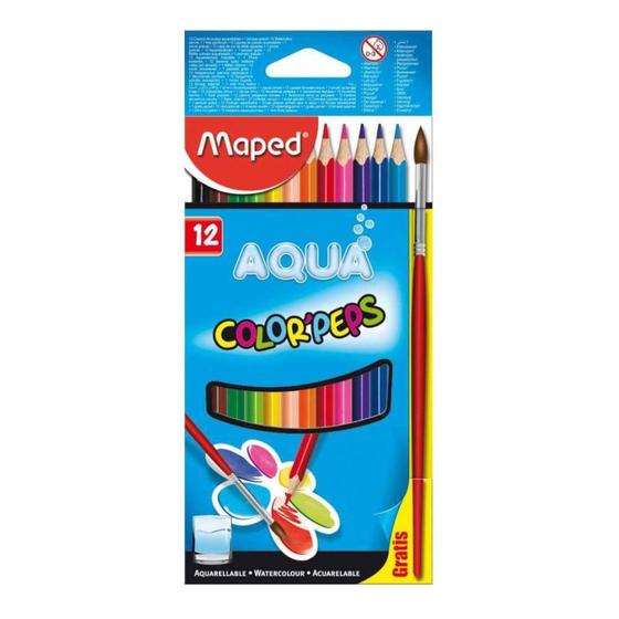 Imagem de Lápis De Cor Maped Triangular Aquarela Color Peps 12 Cores