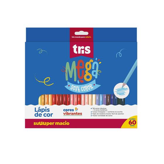 Imagem de Lápis de Cor Mega Soft Color  60 Cores  Tris