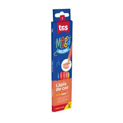 Imagem de Lápis De Cor Mega Soft Color - Tons Neon - 6 Cores - Tris
