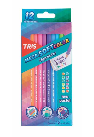 Imagem de Lápis De Cor Mega Soft Color - Tons Pastel - 12 Cores - Tris