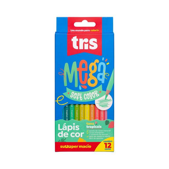 Imagem de Lapis De Cor Mega Soft Color Tons Tropicais 12 Cores Tris