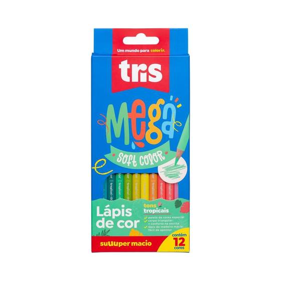Imagem de Lápis De Cor Mega Soft Color Tons Tropicais Tris 12 Cores