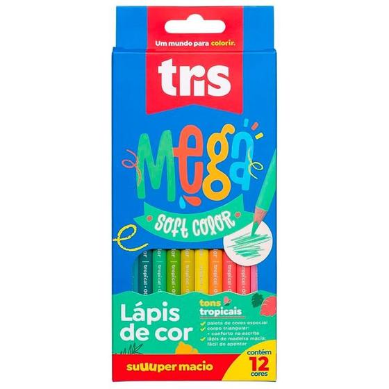 Imagem de Lápis de Cor - MegaSoft Color - Tons Tropicais - Tris