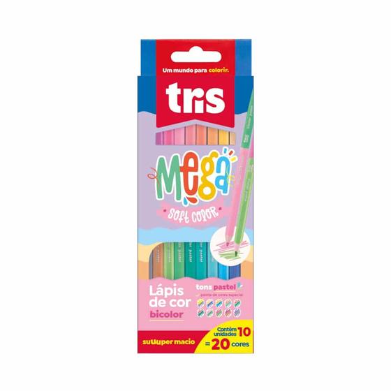 Imagem de Lapis de cor megasoft pastel duplo 20 cores - Tris