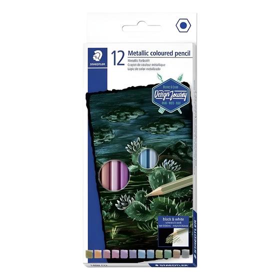 Imagem de Lápis de Cor Metalico Staedtler Design Journey com 12 Cores