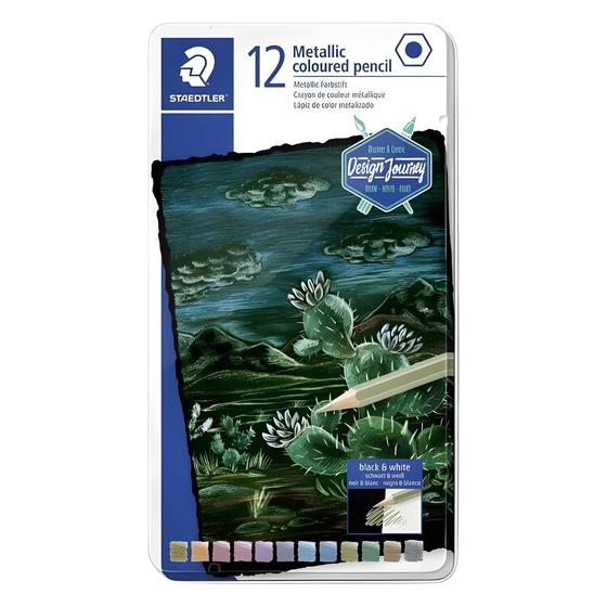 Imagem de Lápis de Cor Metálico Staedtler Estojo Design Journey com 12 Cores