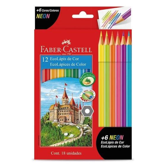 Imagem de Lapis De Cor Neon Fluorescente Faber-castell 18 Cores