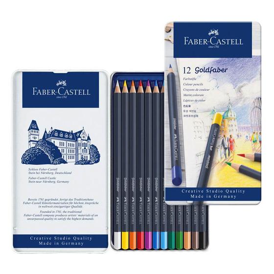 Imagem de Lápis de Cor Permanente Faber Castell Goldfaber 12 Cores