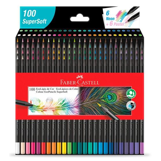 Imagem de Lapis de cor redondo supersoft 100 cores faber-castell