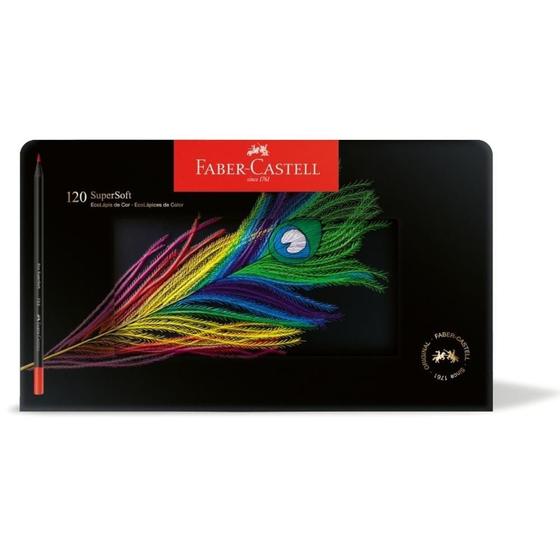Imagem de Lápis de COR Redondo Supersoft 120 Cores em Lata - Pacote com 02