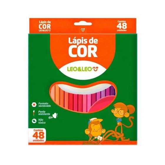 Imagem de Lápis de Cor Sextavado 48 Cores Leo E Leo