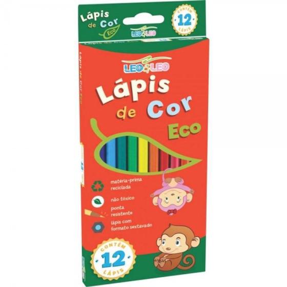 Imagem de Lápis de Cor Sextavado Eco 12 Cores - Léo Léo - Leo E Leo