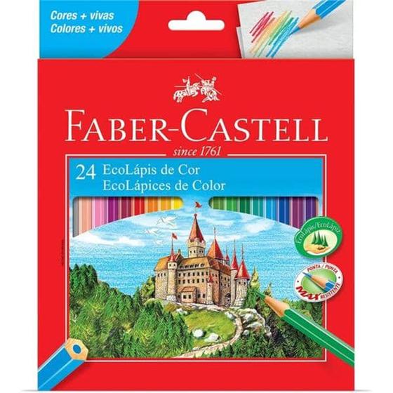 Imagem de Lápis de Cor Sextavado EcoLápis 24 Cores Faber-Castell CX 1 UN
