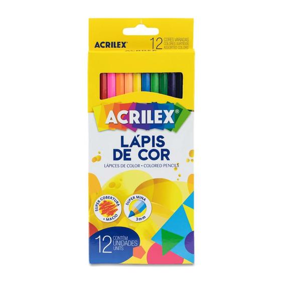 Imagem de Lápis de Cor Sextavado Estojo com 12 Cores - Acrilex