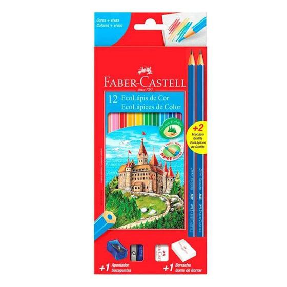 Lapis De Cor Sextavado Faber Castell 12 Cores + 02 Lapis + Acessrios - FABER-CASTELL Imagem de Lapis De Cor Sextavado Faber Castell 12 Cores + 02 Lapis + Acessrios - FABER-CASTELL