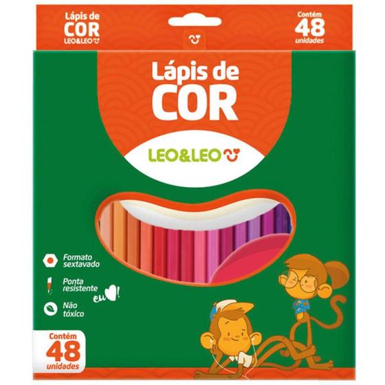 Lapis de cor sextavado leo e leo 48 cores leonora pct.c/03 - Lápis ...