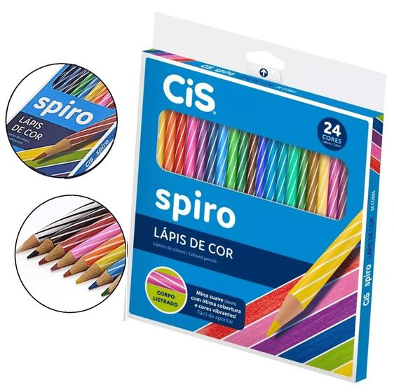 Imagem de Lápis de Cor Spiro Estojo com 24 Cores - Cis