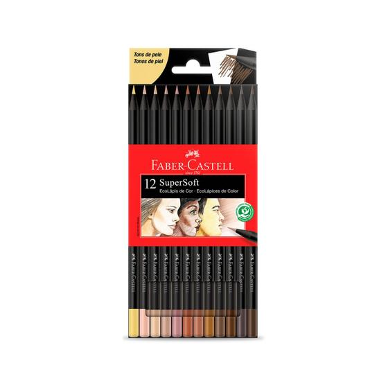 Imagem de Lápis de Cor Supersoft Faber-Castell 12 Cores - Tons de Pele