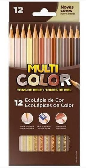 Imagem de Lápis de Cor Tons de Pele MultiColor 12 Cores