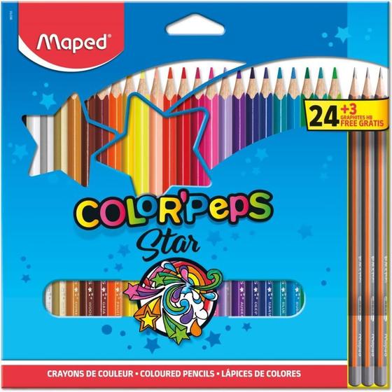 Imagem de Lapis de COR Triangular Color PEPS 24 CORES+3LAPIS PR