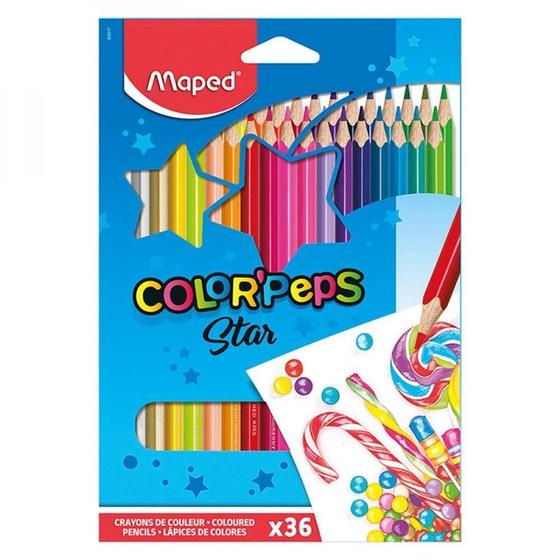 Imagem de Lápis de Cor Triangular Color Peps Star Estojo 36 Cores