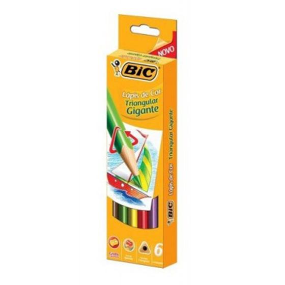 Imagem de Lápis de cor Triangular Gigante c/6 - Bic