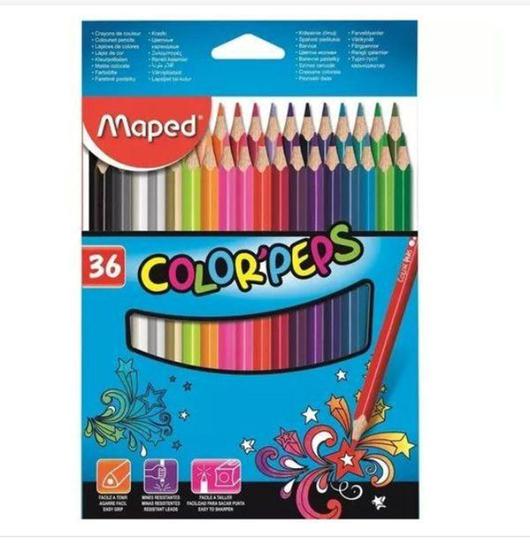 Imagem de Lapis de cor triangular maped color pets - 36 cores