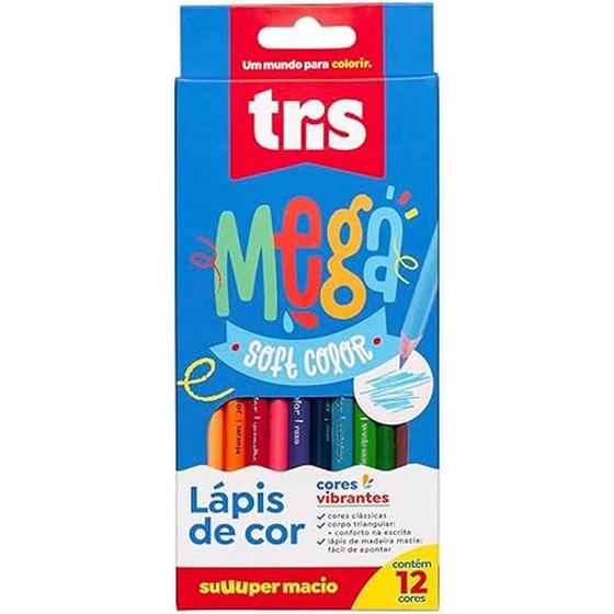 Imagem de Lápis de Cor Triangular Super Macio 12 Cores - Tris
