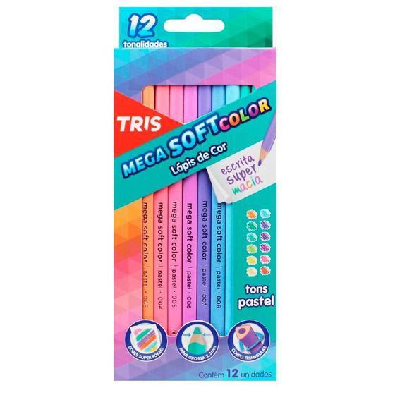 Imagem de Lápis de Cor Triangular Tons Pastel com 12 Cores - Tris