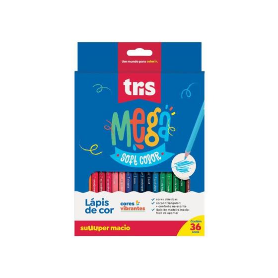 Imagem de Lapis De Cor Tris Mega Soft Color 36 Cores