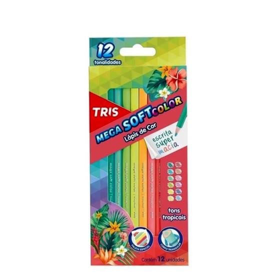 Imagem de Lápis de Cor Tris Mega Soft Color Tons Tropicais 12 Cores