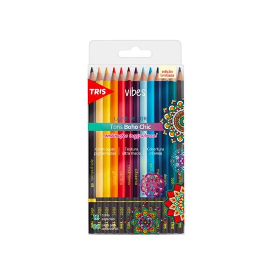Imagem de Lápis De Cor Tris Vibes Tons Boho Chic 12 Cores
