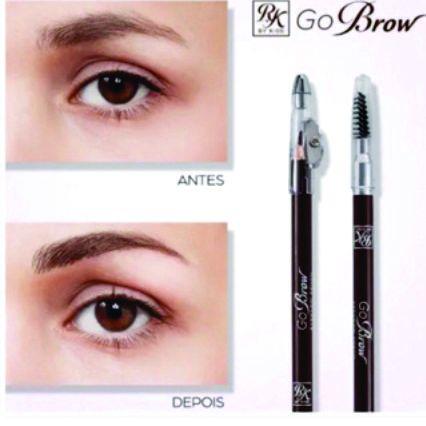Imagem de Lápis de madeira para Sobrancelhas Go Brow RK by Kiss - Black Brown