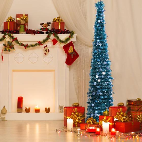 Imagem de Lápis de Natal Artificial GGUP 5FT com Flocos de Neve