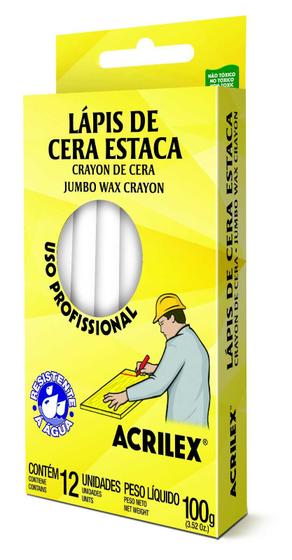 Imagem de Lapis estaca cera branco 100gr acrilex