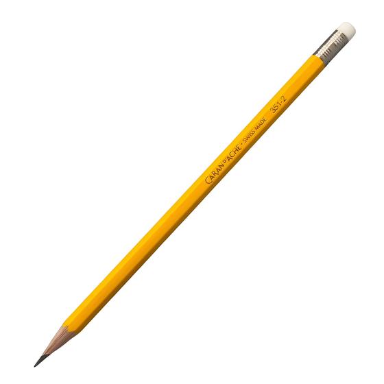 Imagem de Lápis Grafite Caran D'ache Hb Corpo Amarelo com Borracha Unidade