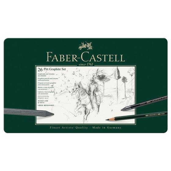 Lápis Grafite Faber-Castell Estojo Metálico com 26 peças - 112974 Menor preço em Lápis Grafite Faber-Castell Estojo Metálico com 26 peças - 112974