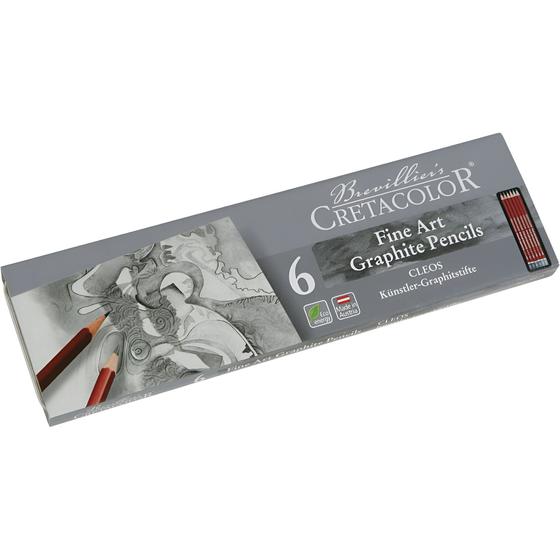 Imagem de Lápis Graphite Graduado Cleos Fine Art Cretacolor 06 Peças