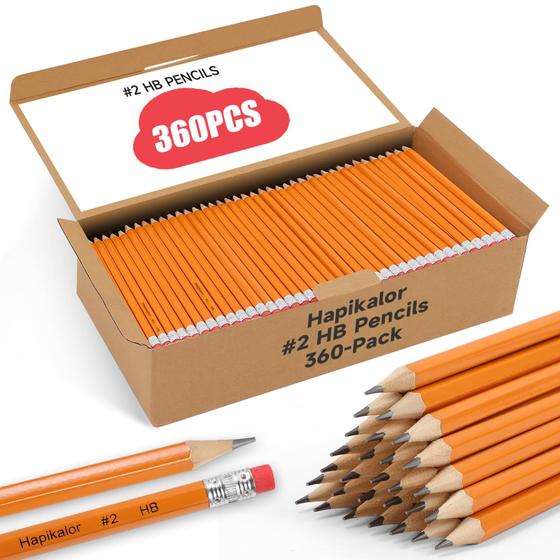Imagem de Lápis Hapikalor - Pacote com 360 Lápis Afiados Amarelos com Borracha