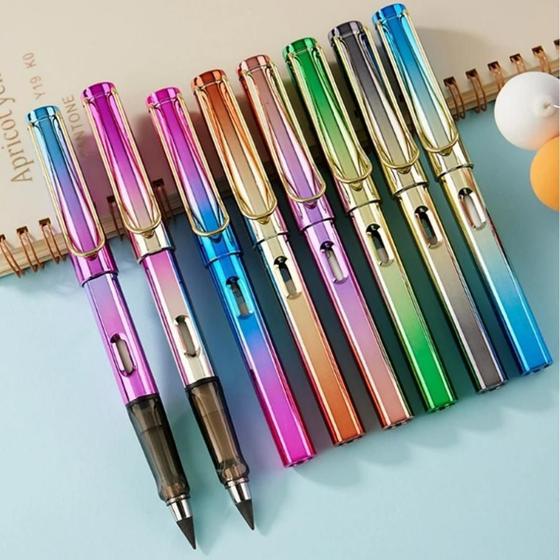 Imagem de Lápis Infinito Kit Com 6 Unidades Metalizada Com Borracha