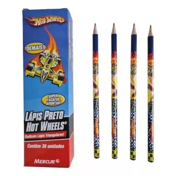 Imagem de Lápis Preto nº 2 Triangular Hot Wheels Mercur 1 Unidade