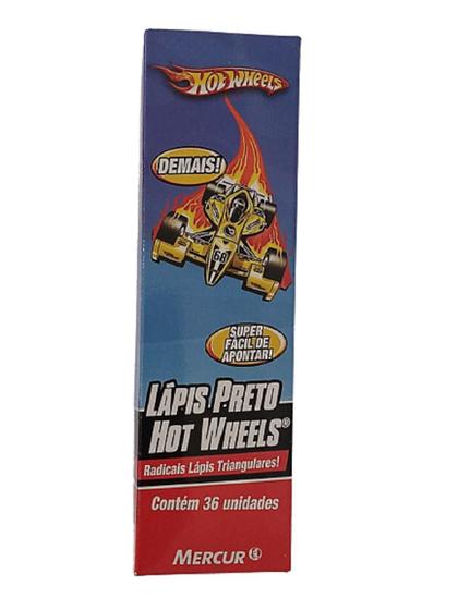 Imagem de lapis preto numero 2 HB da hot wheels formato triangular 36 unidades