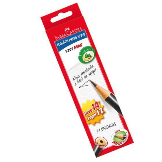 Imagem de Lápis Preto Redondo Ecolápis 1205 MAX N2 + 2 Gratuitos - Pacote com 72 Unidades