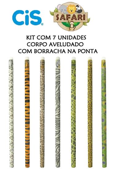 Imagem de Lápis Preto Sáfari Corpo Aveludado HB Cis Kit com 7 Unidades