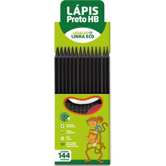 Imagem de Lápis Preto Sextavado ECO HB - Caixa com 144 Unidades