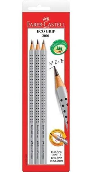 Imagem de Lapis Preto Triangular Ecolapis GRIP 2001 Cinza BL com 03 - FABER-CASTELL