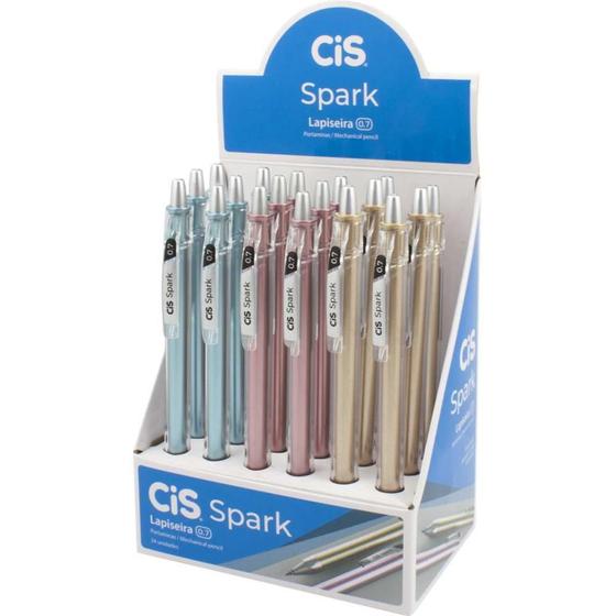 Imagem de Lapiseira 0.7MM CIS SPARK 3 Cores Metálicas Display com 24