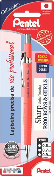 Imagem de Lapiseira 0,7mm Sharp Beg Salmao Pastel Sm/p207-sa Pentel Blister S/l - LC