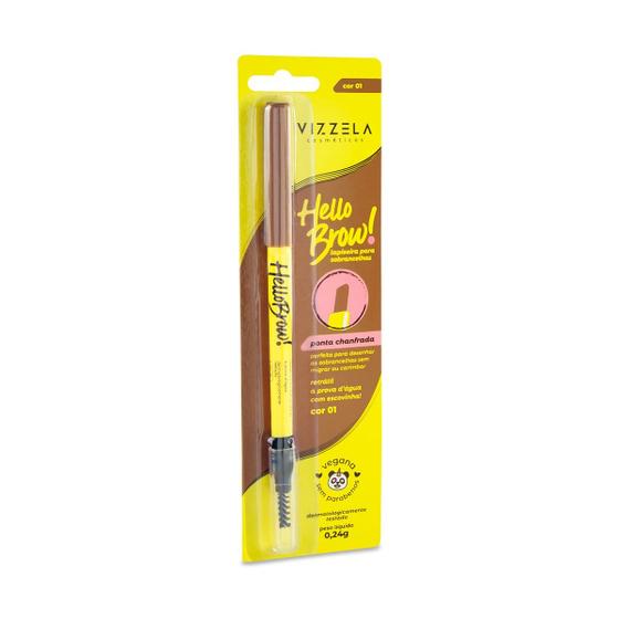 Imagem de Lapiseira Retrátil para Sobrancelhas Hello Brow! Vizzela Vegano 0,24g Ponta Chanfrada A Prova D'Água