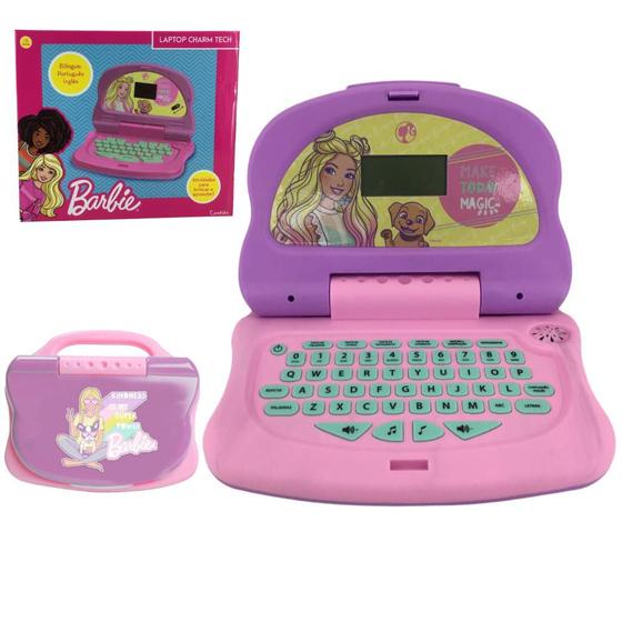 Imagem de Laptop Infantil Educativo Barbie Charm Tech Bilíngue